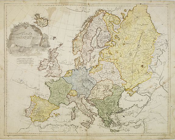 1871 map of europe. Old map by RAIF EFFENDI -
