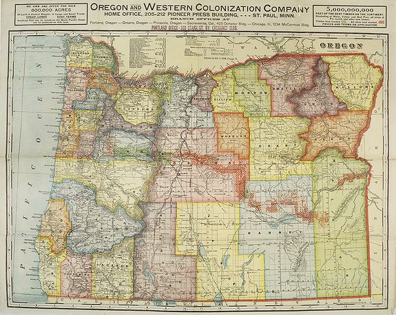map of western oregon cram oregon and western colonization company map of oregon map of western oregon cram oregon and western colonization company map of oregon