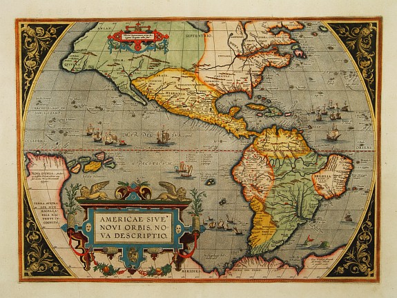 Old map by ORTELIUS,A. - Americae sive novi orbis, nova descriptio.