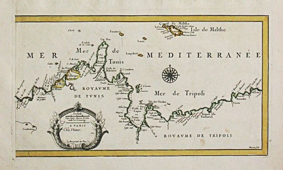 Val, P. du. - Isle de Malthe / Royaume de Tunis. A Paris, Chez l'Auteur.