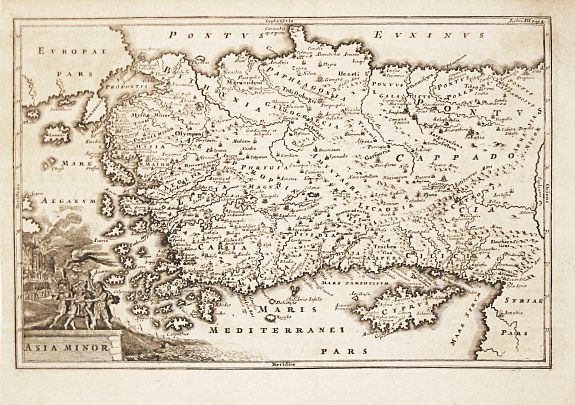 map of asia minor. Old map by Cellarius,