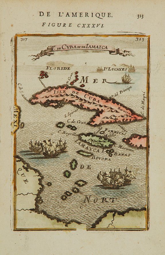 Old map by MALLET,A.M. - Is. De Cuba et de Jamaica.