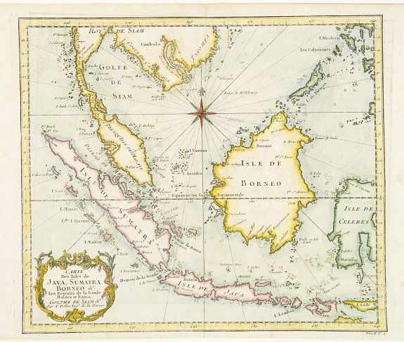 Old map by BELLIN,J.N. - Carte map of java. Old map by BELLIN,J.N. - Carte
