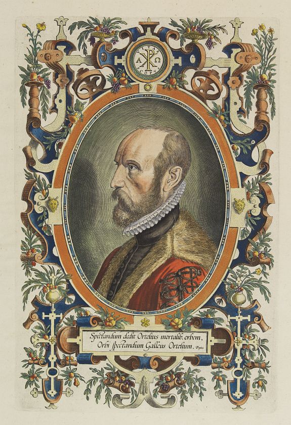 Old map by ORTELIUS, A. -  Spectandum dedit Ortelius mortalib. Orbem, Orbi spectandum Galleus Ortelium. Papins.