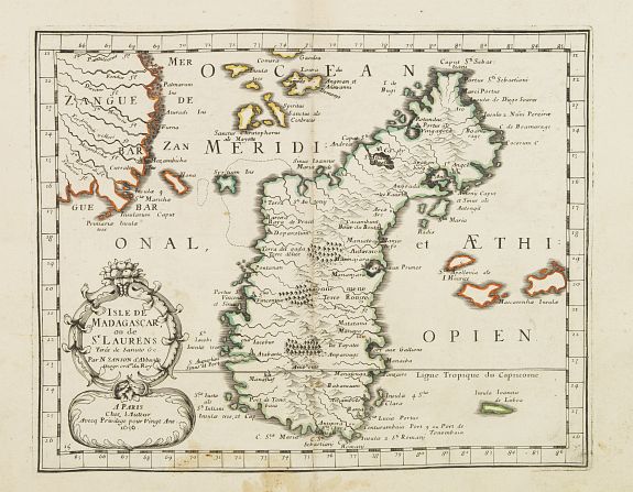 maps of madagascar. Old map by SANSON,