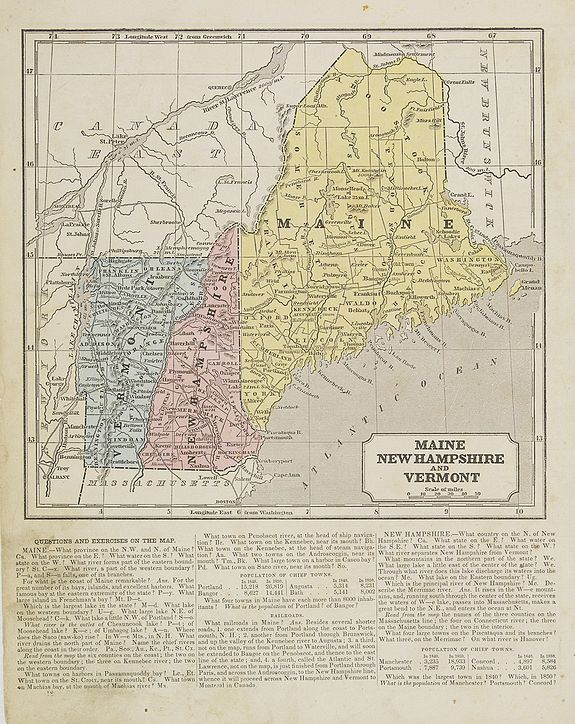 map of vermont. Old map by MORSE,