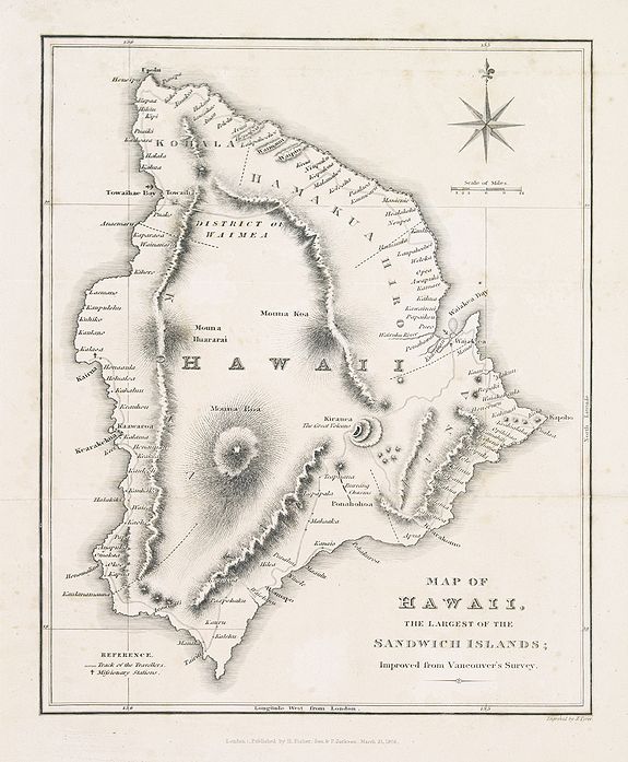 scale map of hawaiian islands. P. - Map of Hawaii