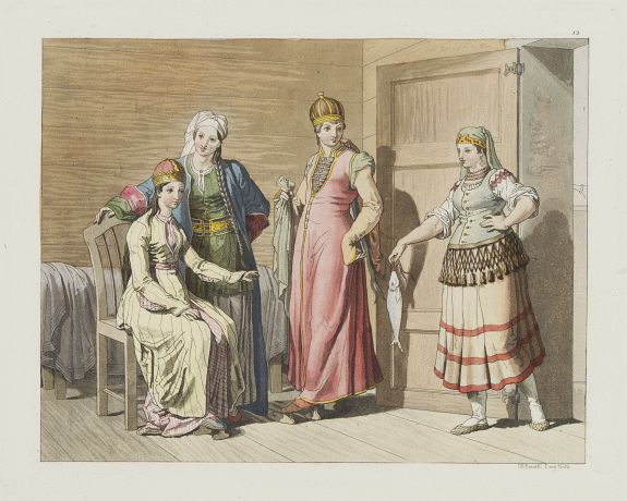 FERRARIO, G. -  [Costume plate of Circassian women from the  Caucasus]