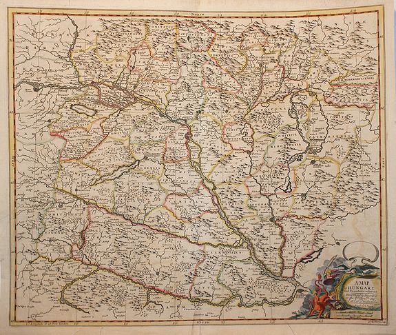 old map of hungary. Old map by DE WIT, F. / SENEX,