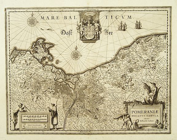 HONDIUS, J., Pomeraniae Ducatus Tabula. Auctore Eilhardo Lubino., antique map, old maps