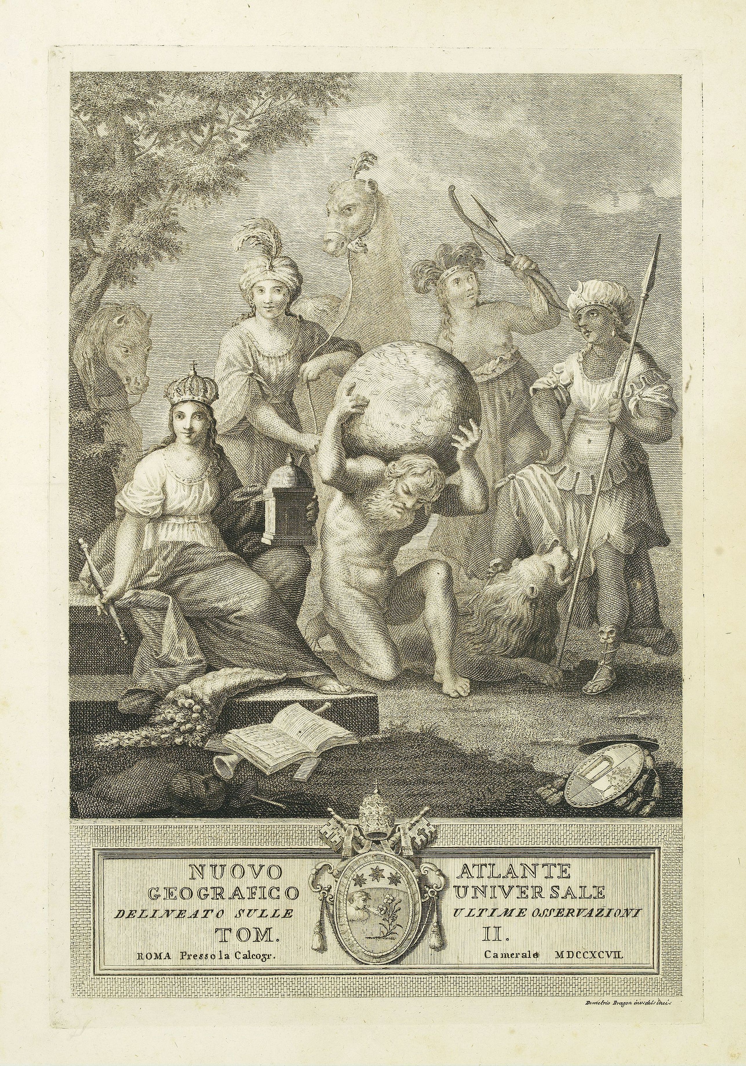 CASSINI, C.M.,  [Title page] Nuovo Atlante geografico universale. . ., antique map, old maps