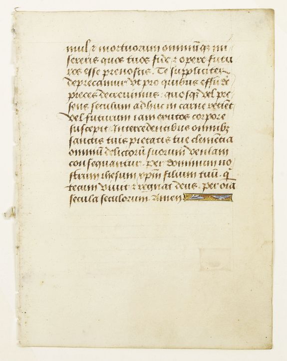 ANONYMOUS,  Manuscript leaf on vellum from a book of hours., antique map, old maps