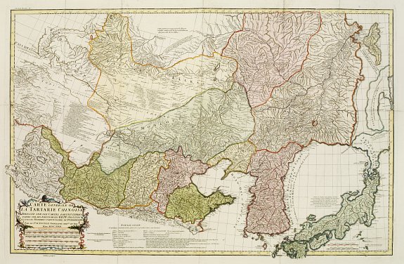 ANVILLE, J.B.D, Carte Generale De La Tartarie Chinoise Dressee sur les Cartes Particulieres Faits Sur Les Lieux Par Les R.R. P.P. Jesuites . . . .MDCCXXXII , antique map, old maps