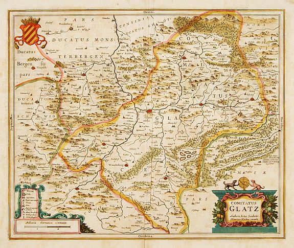 HONDIUS,H., Comitatus Glatz., antique map, old maps