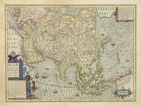 HONDIUS, J.,  Asiae Nova Descriptio.., antique map, old maps