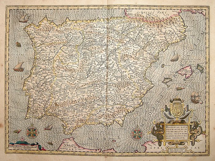 MERCATOR,G. / HONDIUS, J., Hispaniae nova describtio.., antique map, old maps