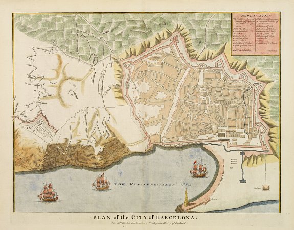 Old map by RAPIN -  Plan of the City of Barcelona antique map