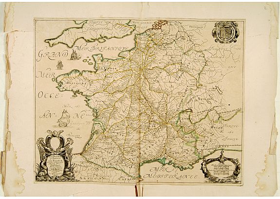 SANSON,N./ MARIETTE,P., Les Postes qui traversent la France .., antique map, old maps
