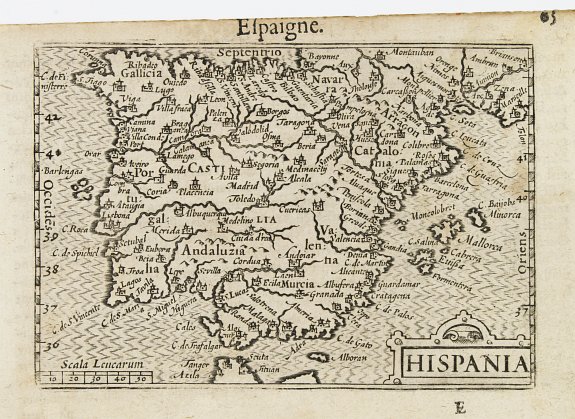 LANGENES,B., Hispania., antique map, old maps