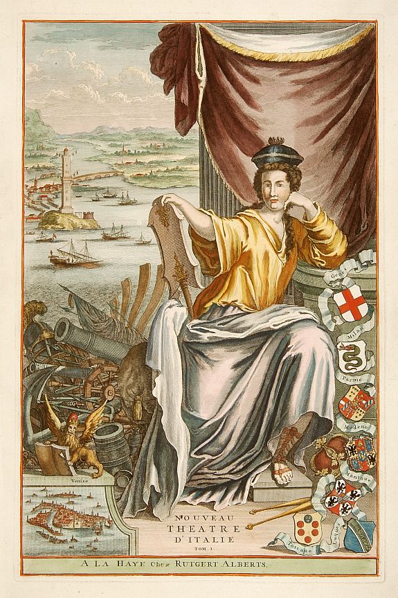 BLAEU, J./ MORTIER, P./ ALBERTS, R.,  [Title page] Nouveau Theatre d'Italie., antique map, old maps