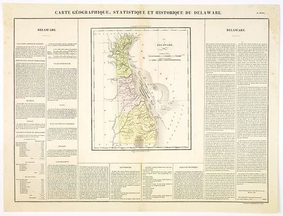 Old map by BUCHON - Carte Géographique .. Delaware.