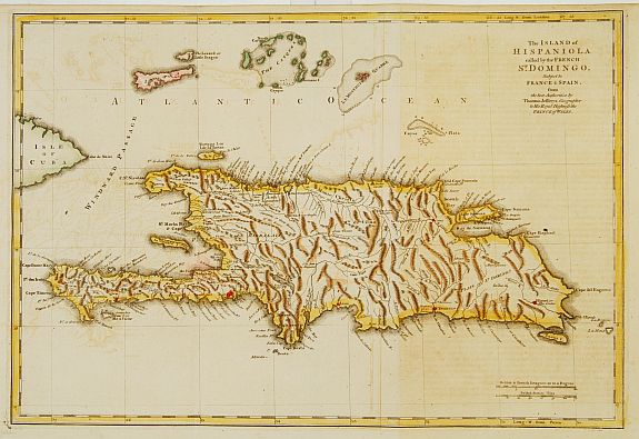 JEFFERYS,T., The island of Hispaniola called by the French St.Domingo.., antique map, old maps
