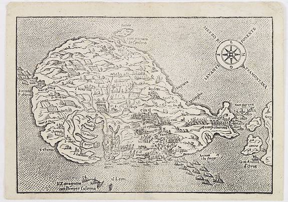 CIRNI, A.,  [Double-page woodcut map of Malta], antique map, old maps