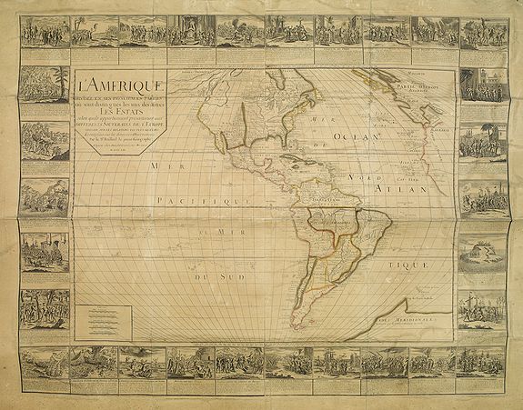 DAUDET,  L'Amerique divis�e en ses principalesparties. . ., antique map, old maps