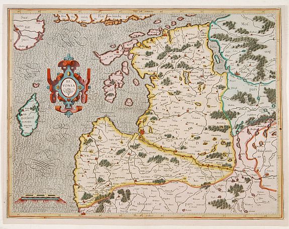 MERCATOR,G./ HONDIUS,J., Livonia., antique map, old maps