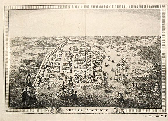 CHEDEL., Ville de St. Domingue., antique map, old maps