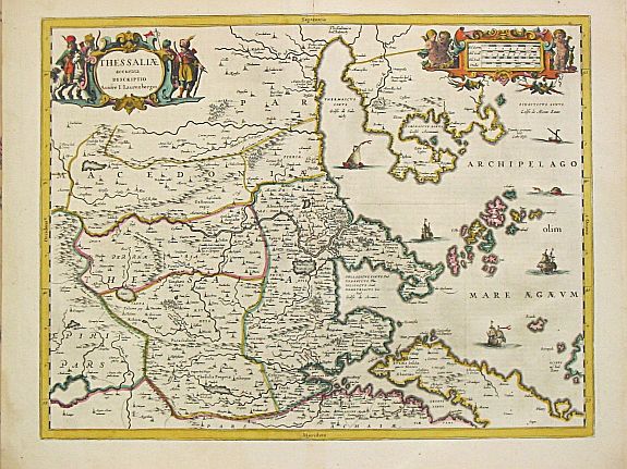 LAURENBERG / J.JANSSONIUS., Thessaliae accurata descriptio., antique map, old maps