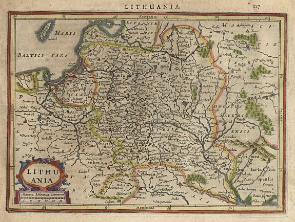 MERCATOR,G./ HONDIUS,J., Lithuania., antique map, old maps
