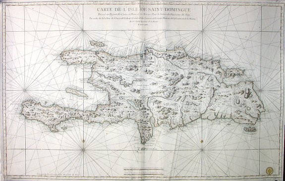 Bellin, J. N.; Depot de la Marine, CARTE DE L'ISLE DE SAINT DOMINGUE..., antique map, old maps