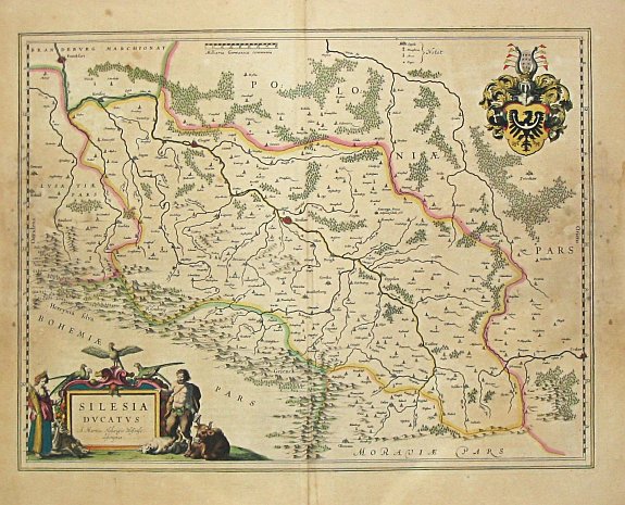 BLAEU,W., Silesia Ducatus., antique map, old maps