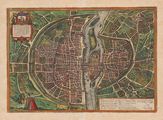 BRAUN, G. / HOGENBERG, F., Lutetia vulgari Nomine Paris, Urbs Galliae Maxima, …, antique map, old maps