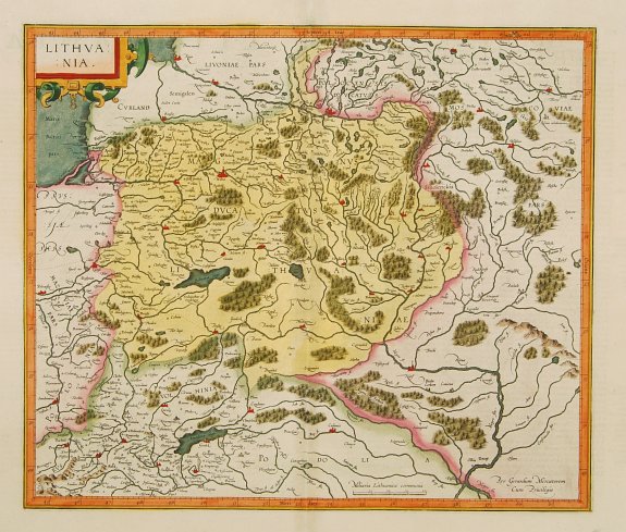 MERCATOR,G./ HONDIUS,J., Lithuania., antique map, old maps