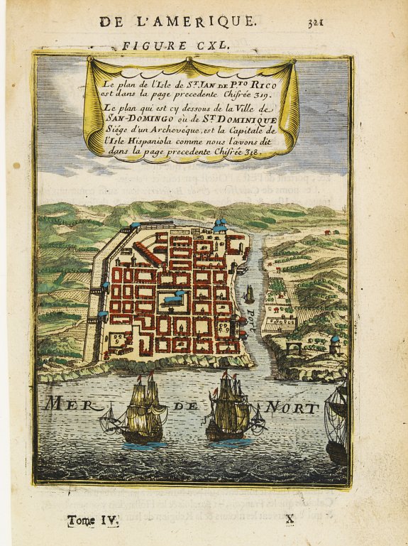 MALLET,A.M., Le plan de.. La Ville de San Domingo où de St. Dominique.., antique map, old maps