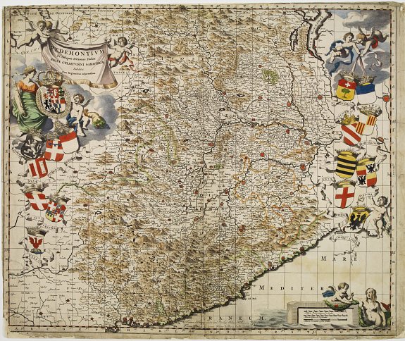 Old map by BLAEU -Pedemontium et reliquae ditiones Italiae regiae celsitudini Sabaudicae ..