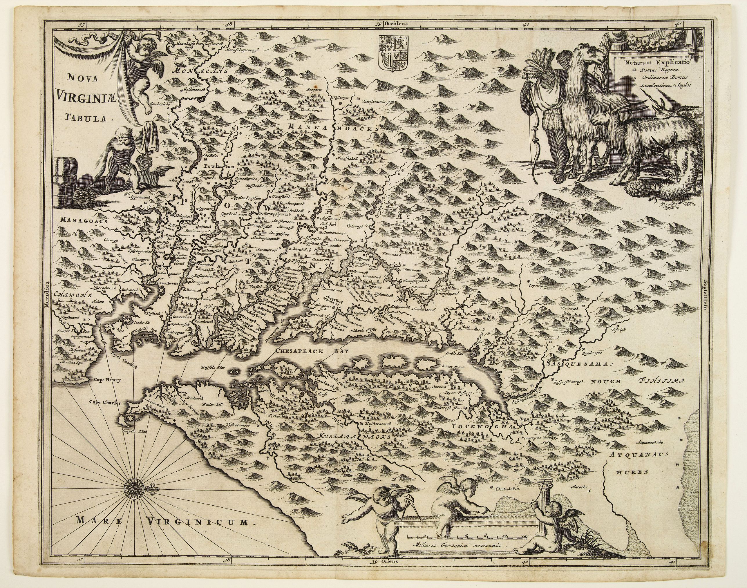 Old map by MONTANUS - Nova Virginia Tabula.