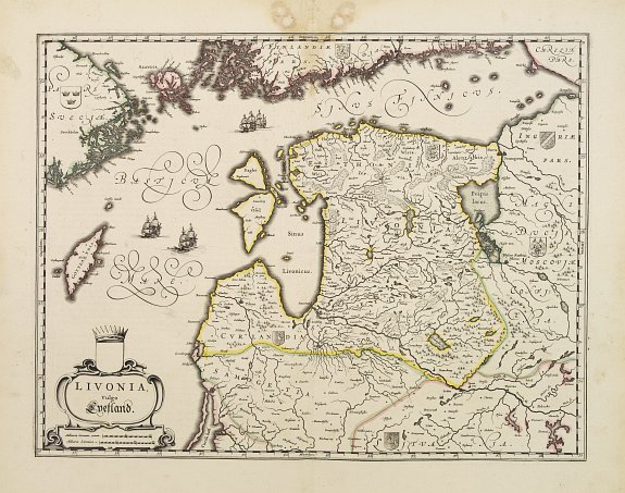 BLAEU,W., Livonia vulgo Lyefland., antique map, old maps