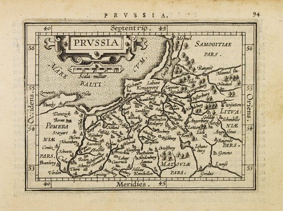 ORTELIUS, A., Prussia., antique map, old maps