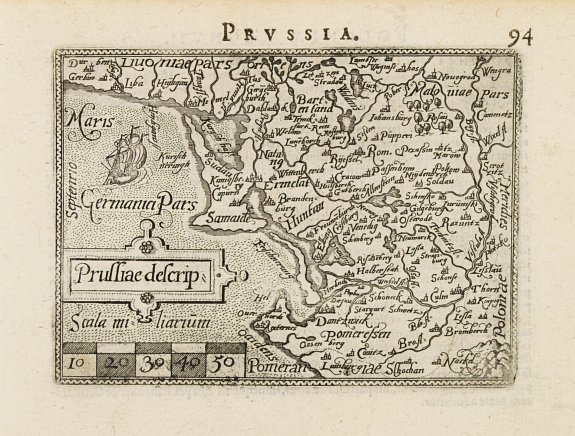 ORTELIUS, A., Prussiae descrip:, antique map, old maps