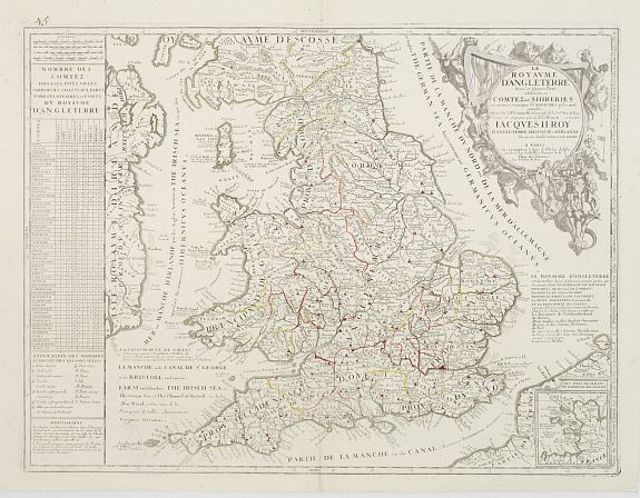 NOLIN, J.B. / CORONELLI, P., Le Royaume d'Angleterre., antique map, old maps