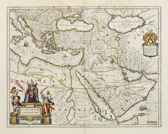 BLAEU, W.,  Turcicum Imperium., antique map, old maps