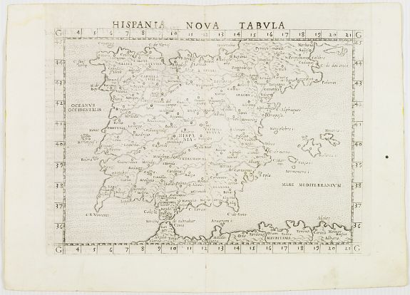 RUSCELLI, G., Hispania Nova Tabula. . ., antique map, old maps