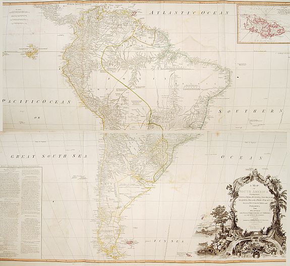 LAURIE AND WHITTLE., A map of South America containing Terra-Firma.. Brasil.. Patagonia.., antique map, old maps
