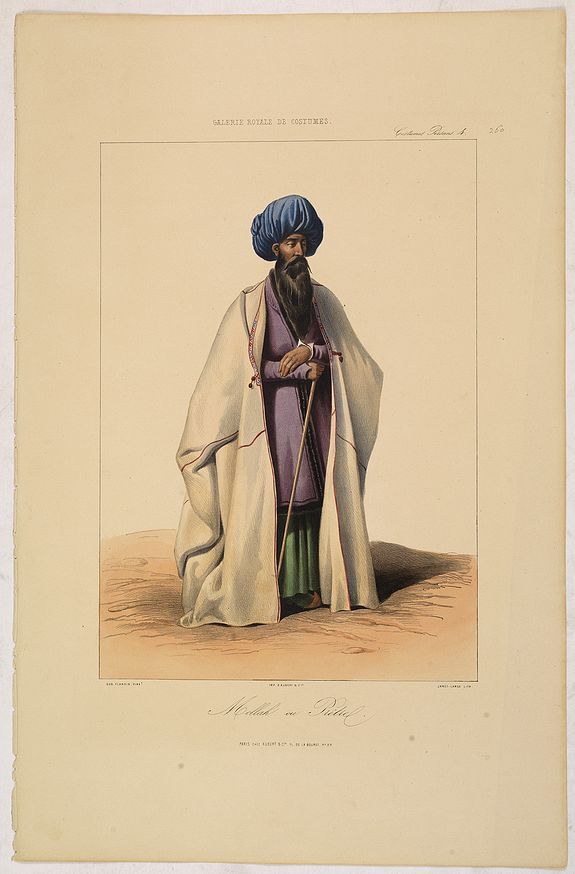 Old map by GALERIE ROYALE DE COSTUME. - MOLLAH ou PRETRE. Costumes Persans 4.