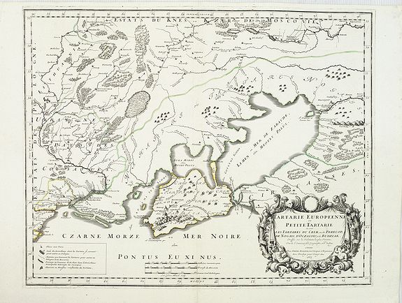 SANSON, N. / MARIETTE, P.,  Tartarie Europeenne ou Petite Tartari o� sont Les Tartares, Du Crim, ou de Perecop, De Nogais, D'Oczacow, et de Budziak . . .1665, antique map, old maps
