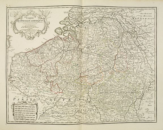 Old map by DELISLE - Carte Des Pays Bas Catholiques Dressée. . .