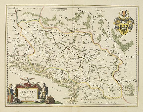 BLAEU, W., Silesia Ducatus.., antique map, old maps